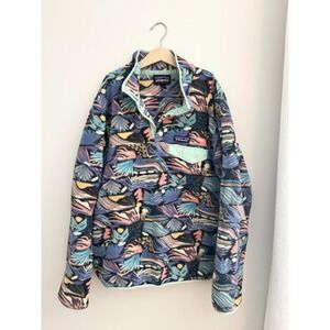 Patagonia Synchilla Fleece Pullover Women's Size S Abstract Pattern Snap-T